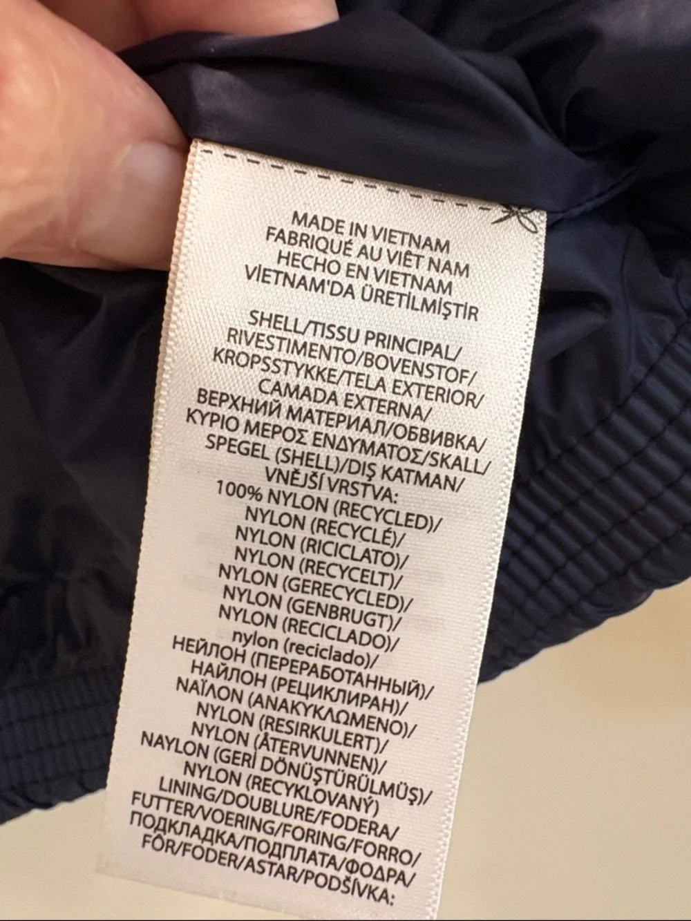 Ralph Lauren Kids Navy Quilted Down Puffer Jacket with Multicolor Logos—NWT—6